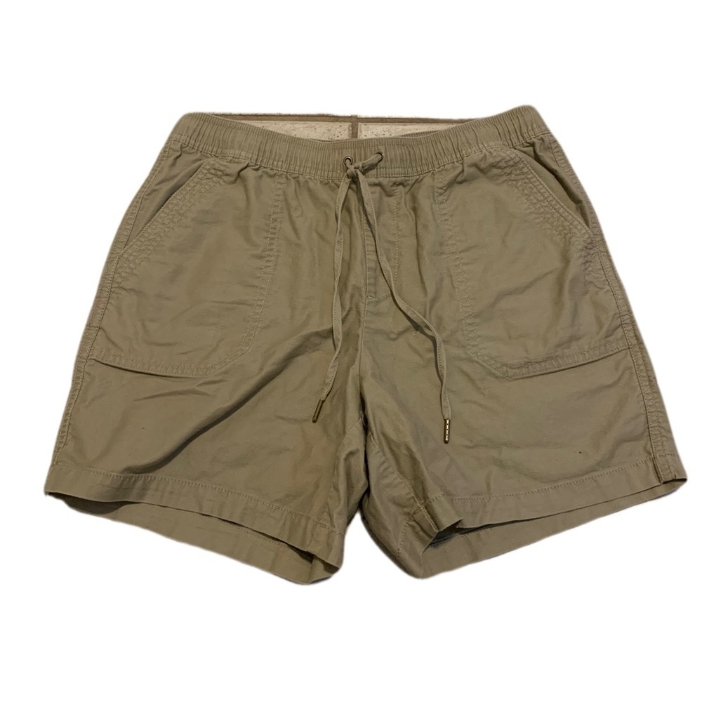 💜 Tahari Tan/Khaki Drawstring Elastic Waist Shorts - S/P